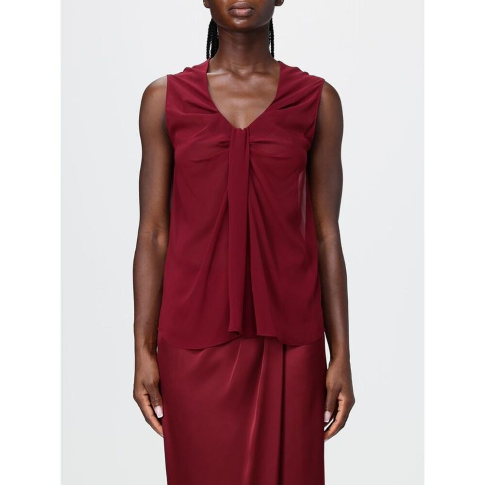 Hanita Women Hanita Sleeveless Draped Polyester Blouse With V-Neck